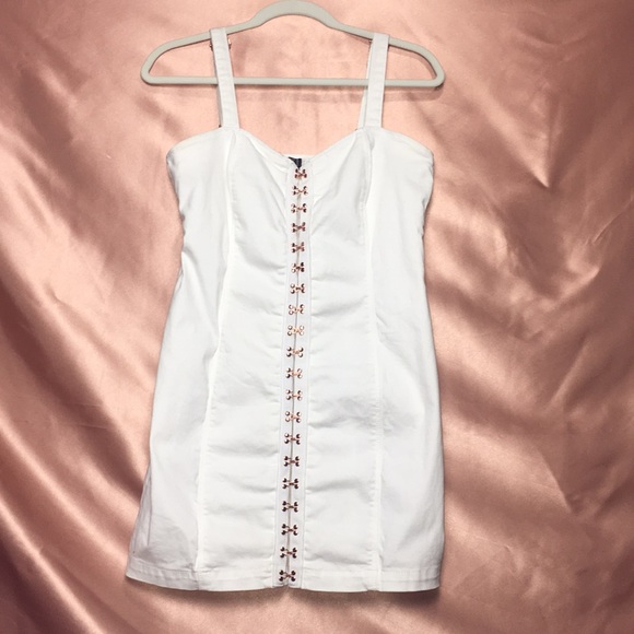 Forever 21 | Dresses | White Dress With Gold Buckles Down The Front |  Poshmark